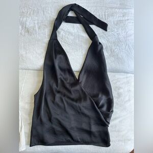Aritzia Wilfred Black Wrap Halter Top